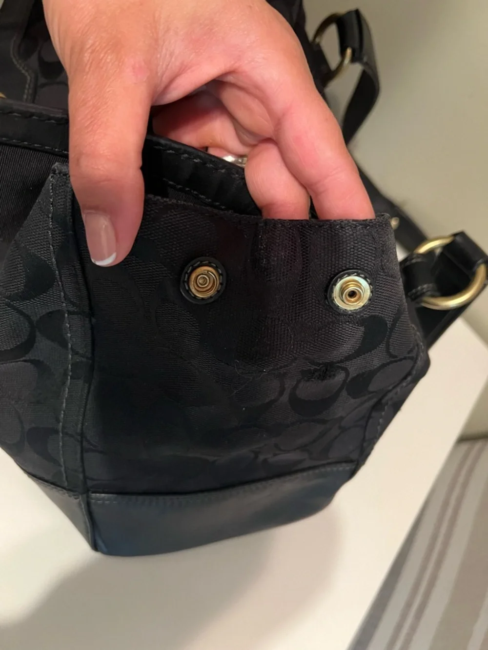 Coach Soho Signature Black Jacquard Buckle Satchel Turnlock Pocket Shoulder Bag - Picture 12 of 14